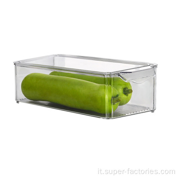 Organizer per frigorifero in plastica trasparente per conservare gli alimenti